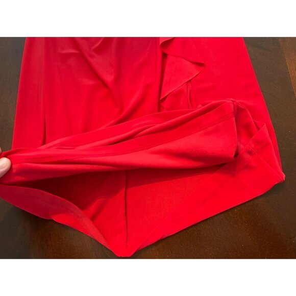 Dress Barn NWT Short Sleeve Faux Wrap Sexy Fitted Cocktail Dress in Red Size 4 - Picture 10 of 11